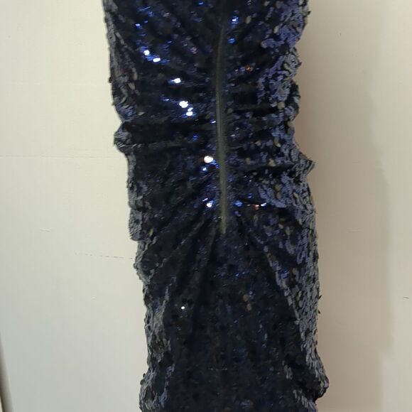 City Triangles Sequin Navy Black One Shoulder Cocktail Dress, Size 13 - Picture 7 of 10
